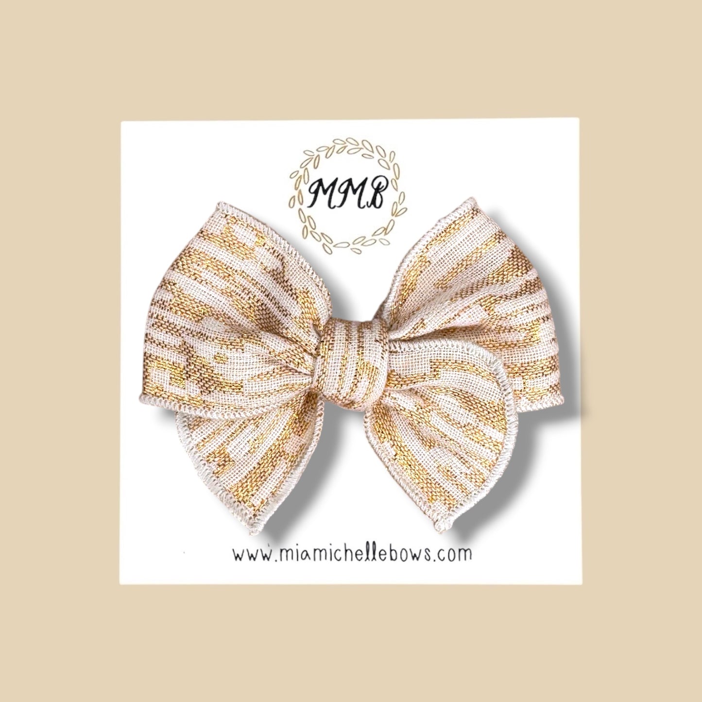 Gold & Cream Linen Fairytale Bow