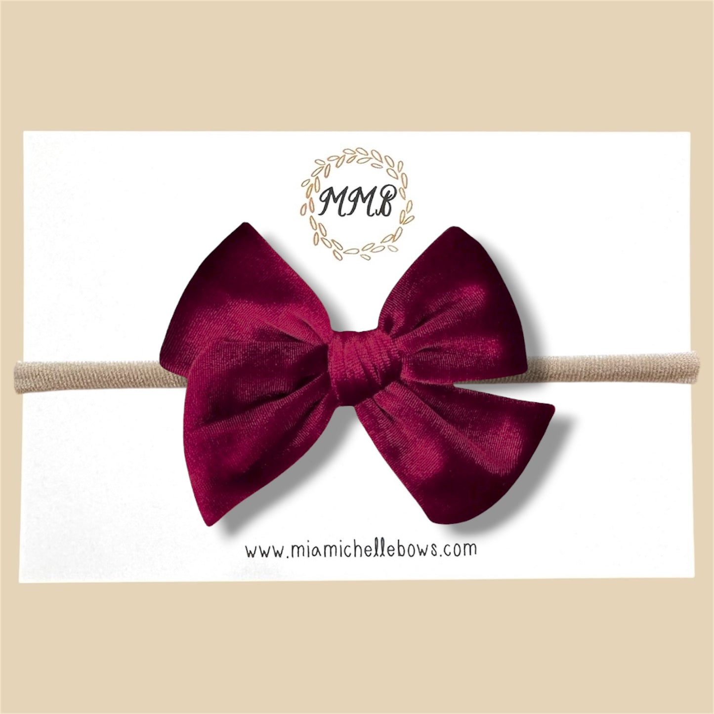 Velvet Bow in Dark Red
