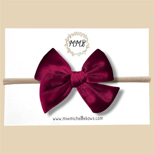 Velvet Bow in Dark Red