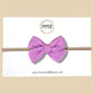 Lavender Stretch Knit Hand Tied Bow