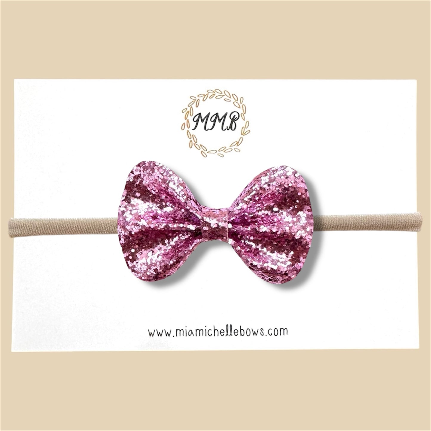 Metallic Pink Glitter Bow
