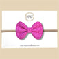 Bright Pink Honeycomb Genuine Leather Bow