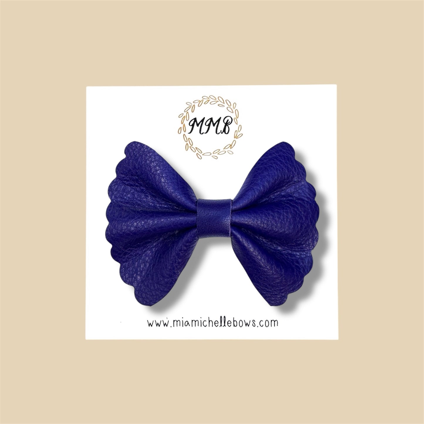 Indigo Flutter Genuine Leather Bow