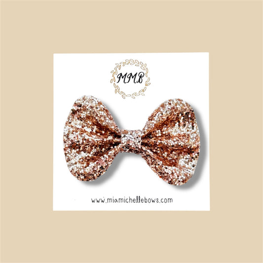 Rose Gold Glitter Bow