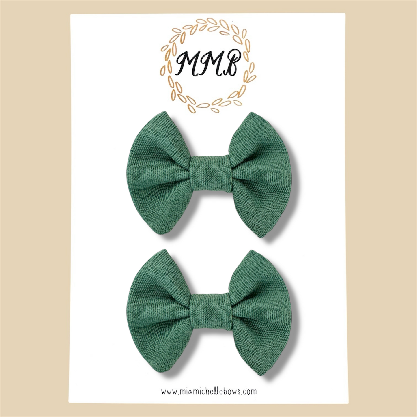Green —Jersey Knit Mini Pigtail Bows