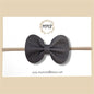 Dark Gray Genuine Leather Bow