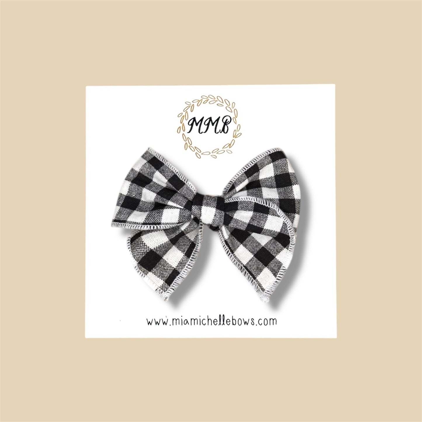 Black Gingham Fairytale Bow