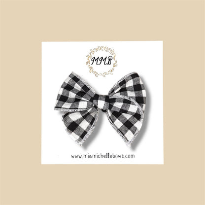 Black Gingham Fairytale Bow