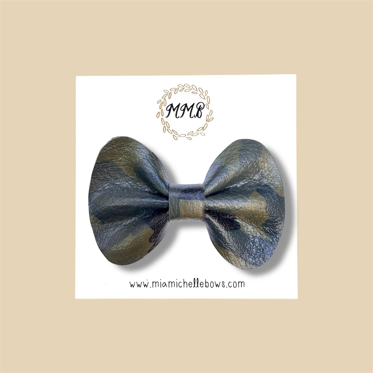 Camo Genuine Leather Bow