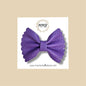 Purple Pebbled Scalloped Genuine Leather Bow