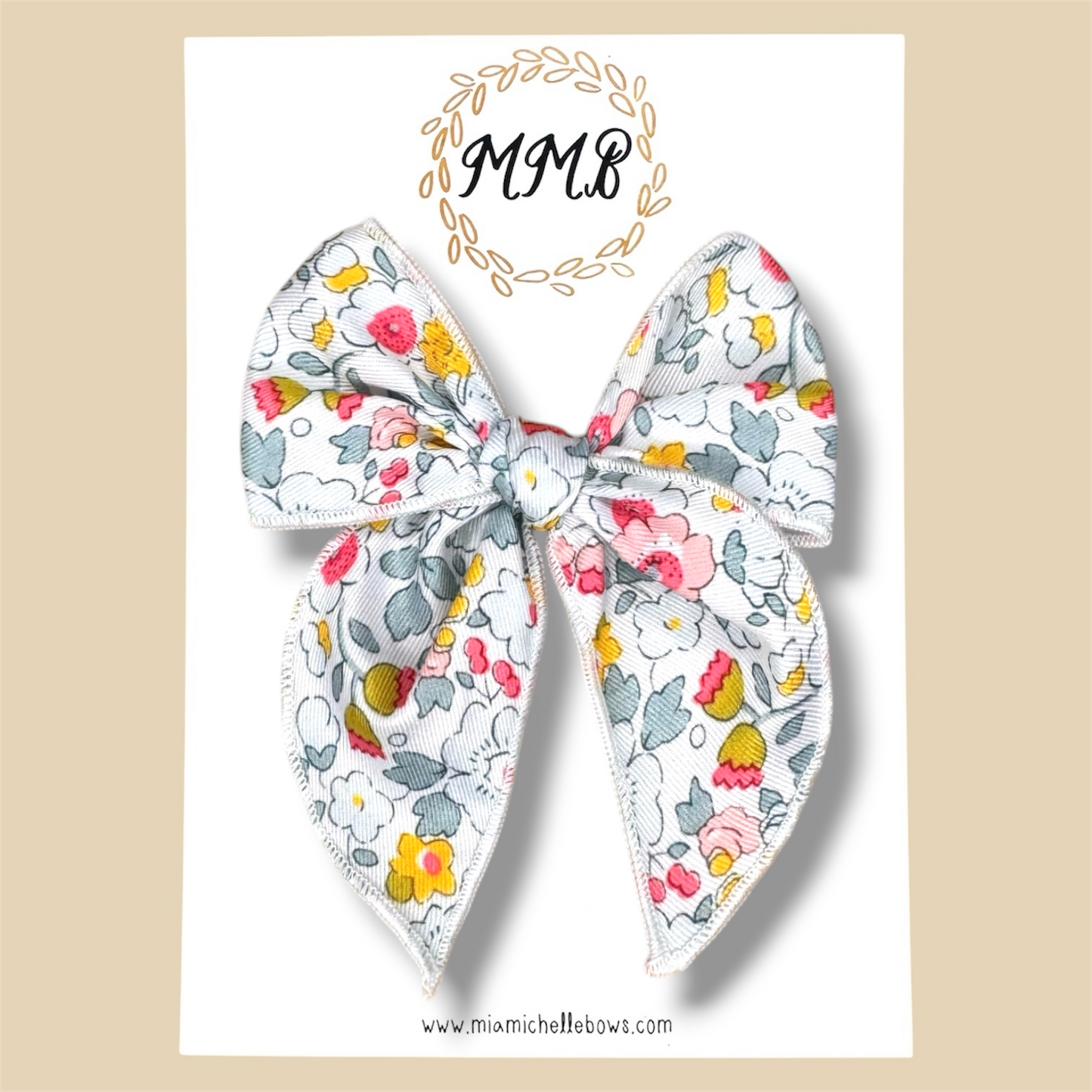 Baby Blue Floral Fairytale Bow