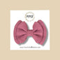 Double Layer Gauze Bow in Mauve