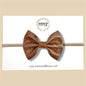 Distressed Brown Genuine Leather Bow