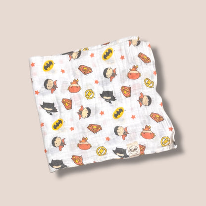 Handmade Cotton Gauze Muslin Swaddle —Super Hero