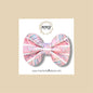 Pink Striped Genuine Leather Bow