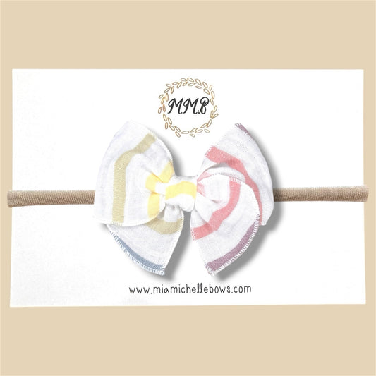 Rainbow Gauze Fairytale Bow