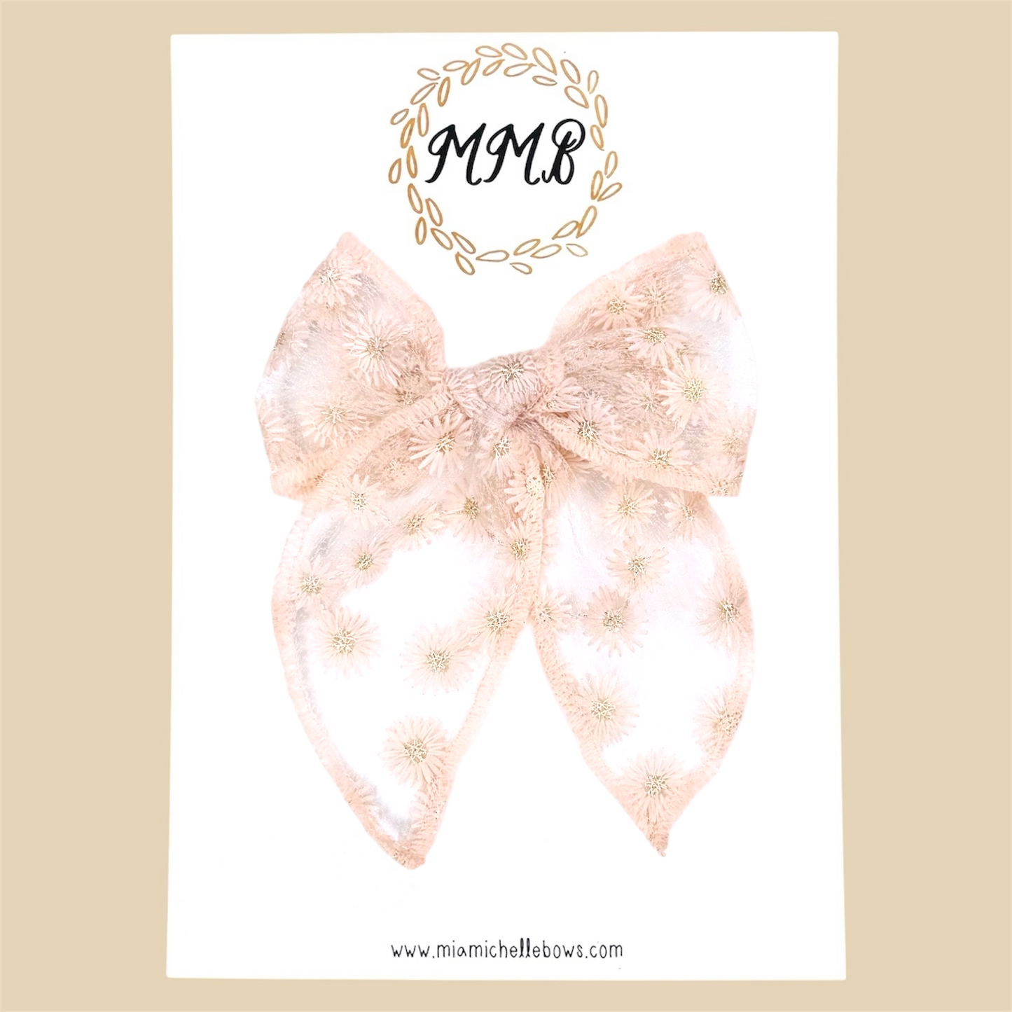 Sheer Floral & Gold Fairytale Bows