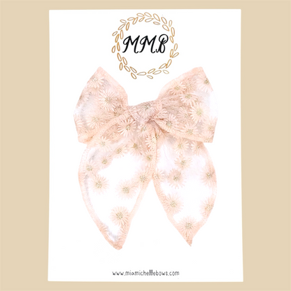 Sheer Floral & Gold Fairytale Bows