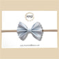 Silver Scalloped Vegan Leather Bow