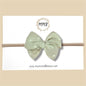 Sage Swiss Dot Fairytale Bow
