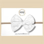 Hand-tied Lace Eyelet Bow in White