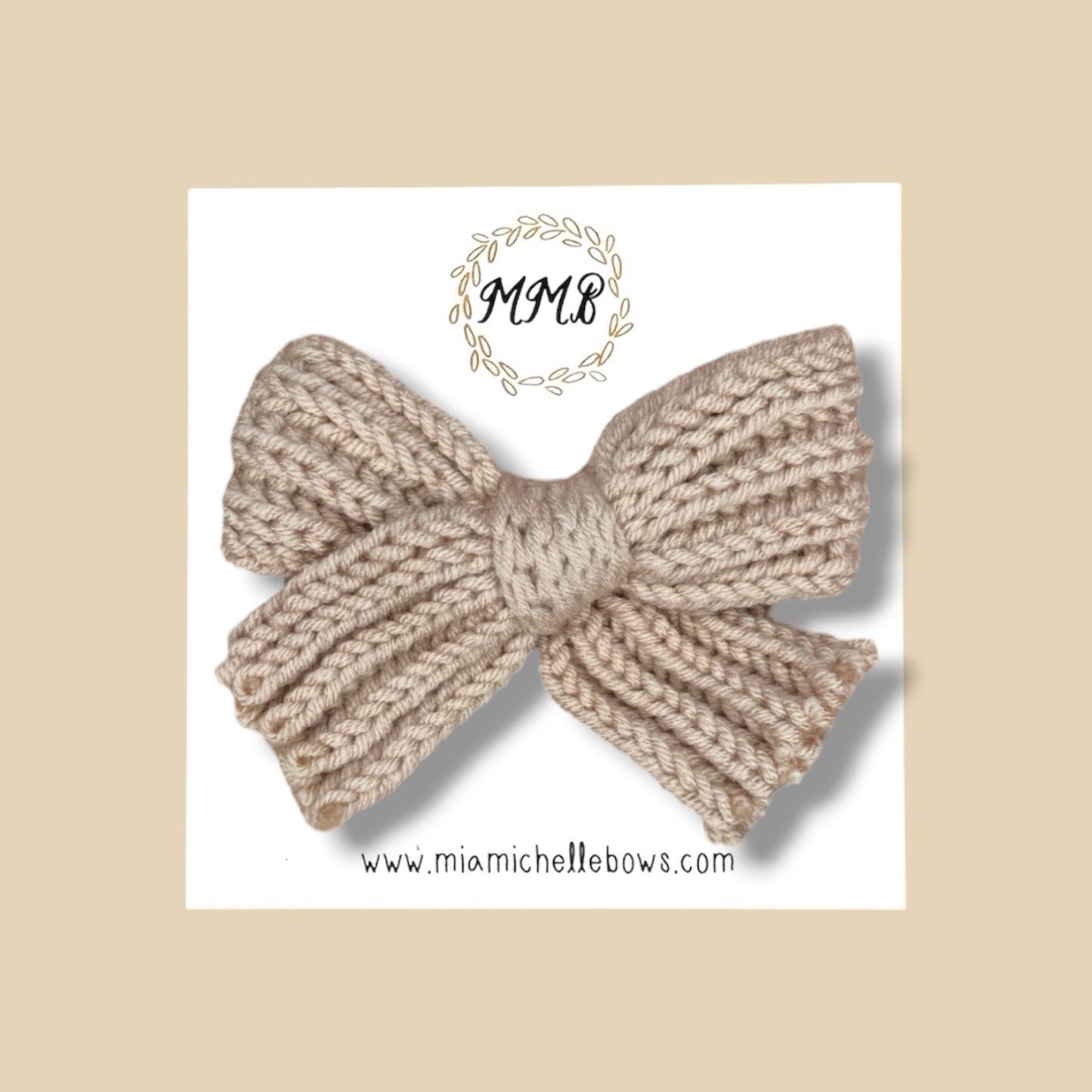 Sweater Bow in Tan