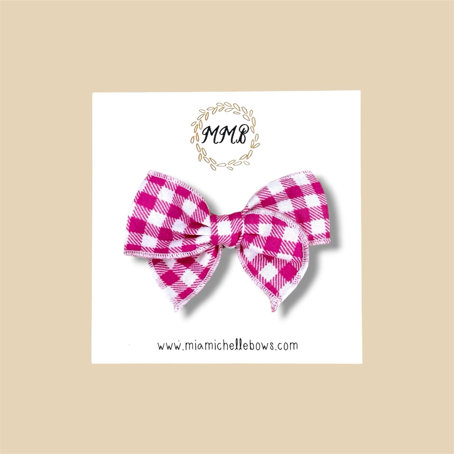 Bright Pink Gingham Fairytale Bow
