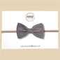 Gray Slim Line Genuine Leather Bow