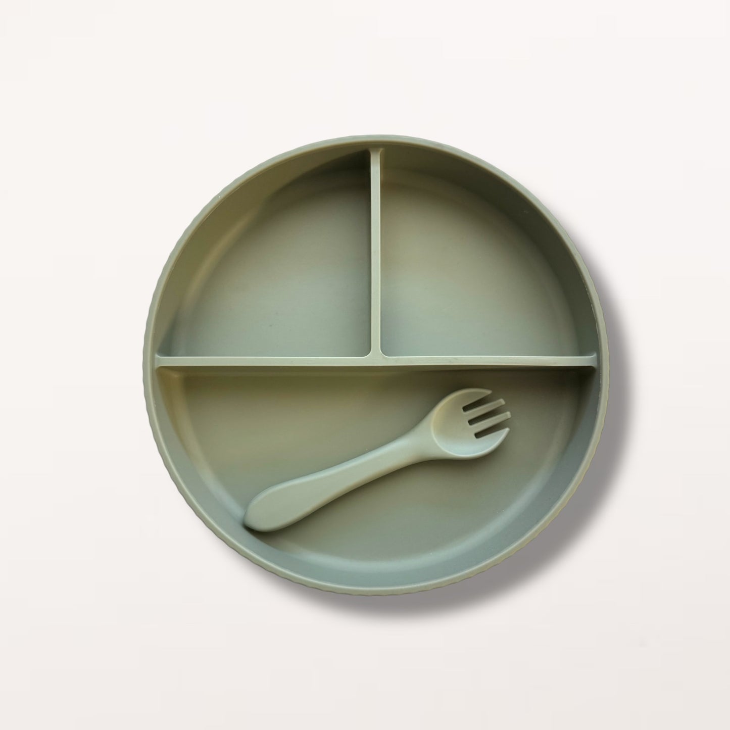 Silicone Suction Plate with Silicone Fork