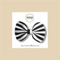 Black & White Striped Vegan Leather Bow