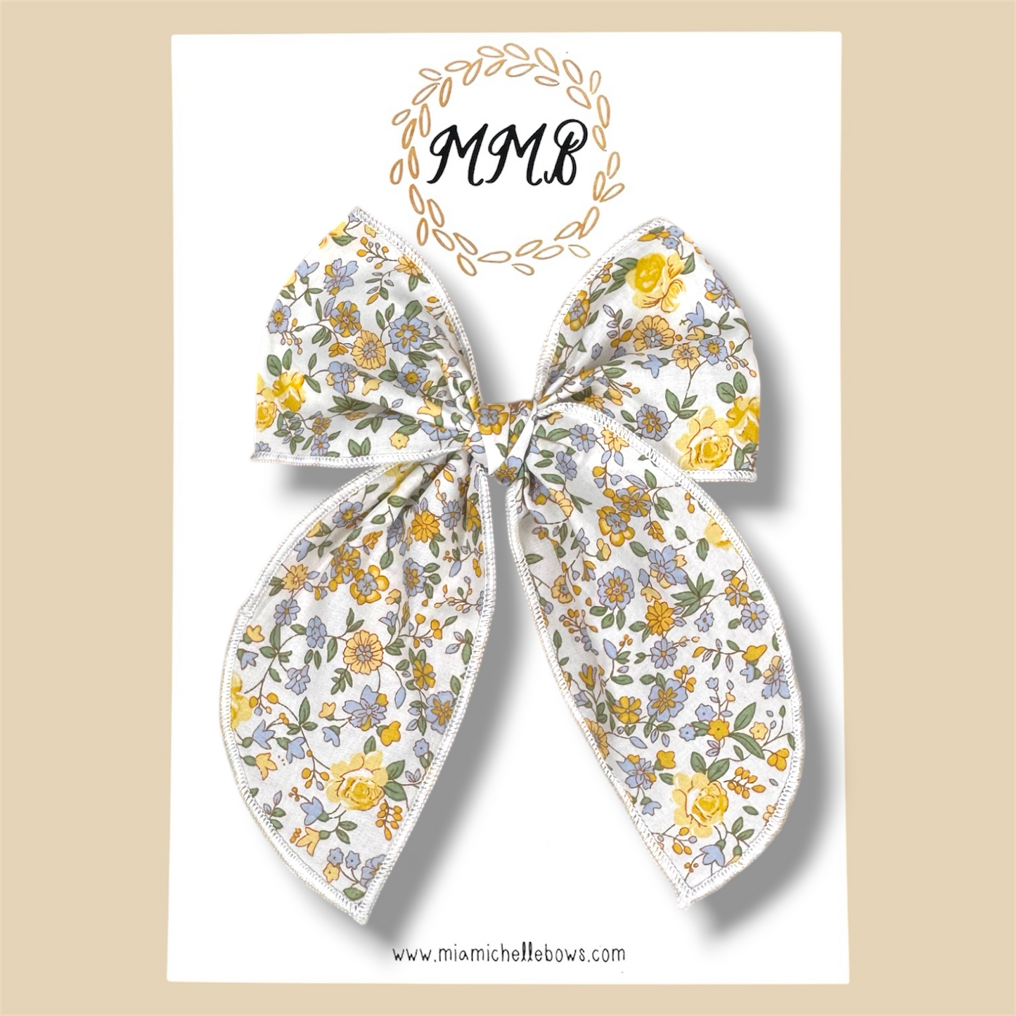 Marigold Floral Fairytale Bow