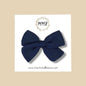 Hand-tied Gauze Bow in Navy Blue