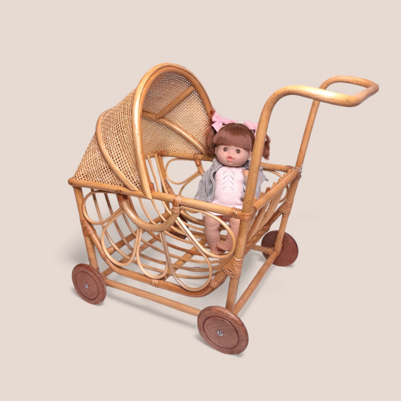 Stroller Buggy- Rattan Doll Furniture