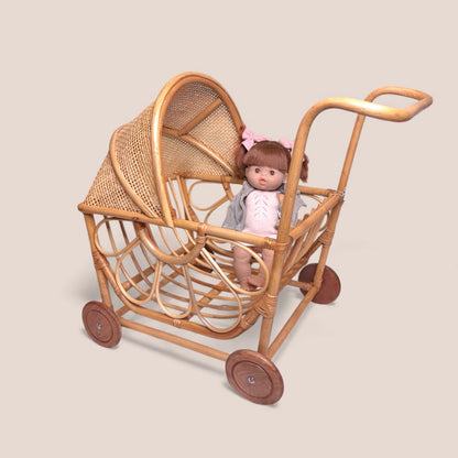 Stroller Buggy- Rattan Doll Furniture