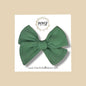 Green Stretch Knit Hand Tied Bow