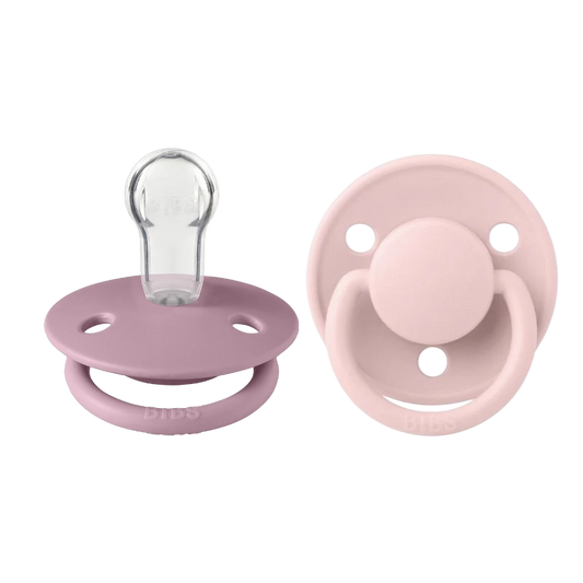Bibs De Lux Silicone Pacifier 2 Pack- Mustard/ Pink Plum
