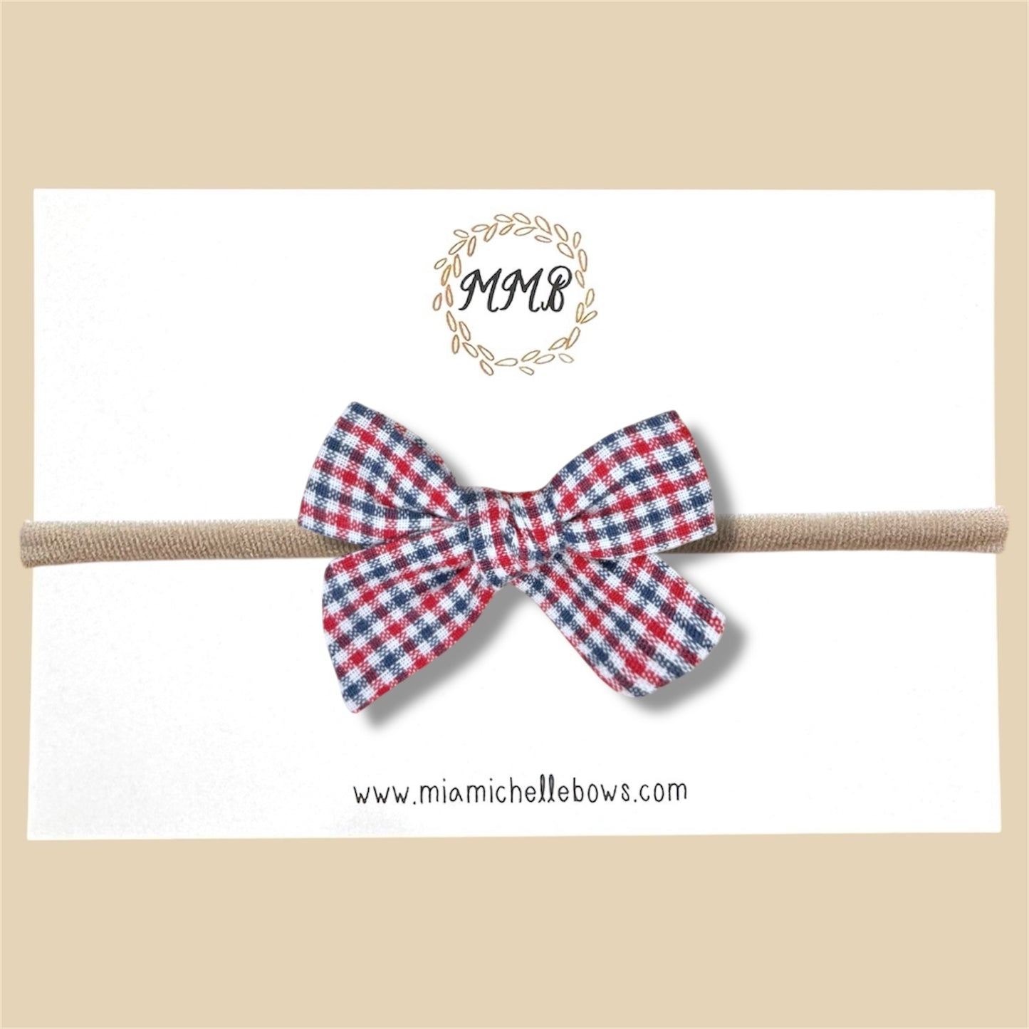 Hand-tied Patriotic Plaid Bow