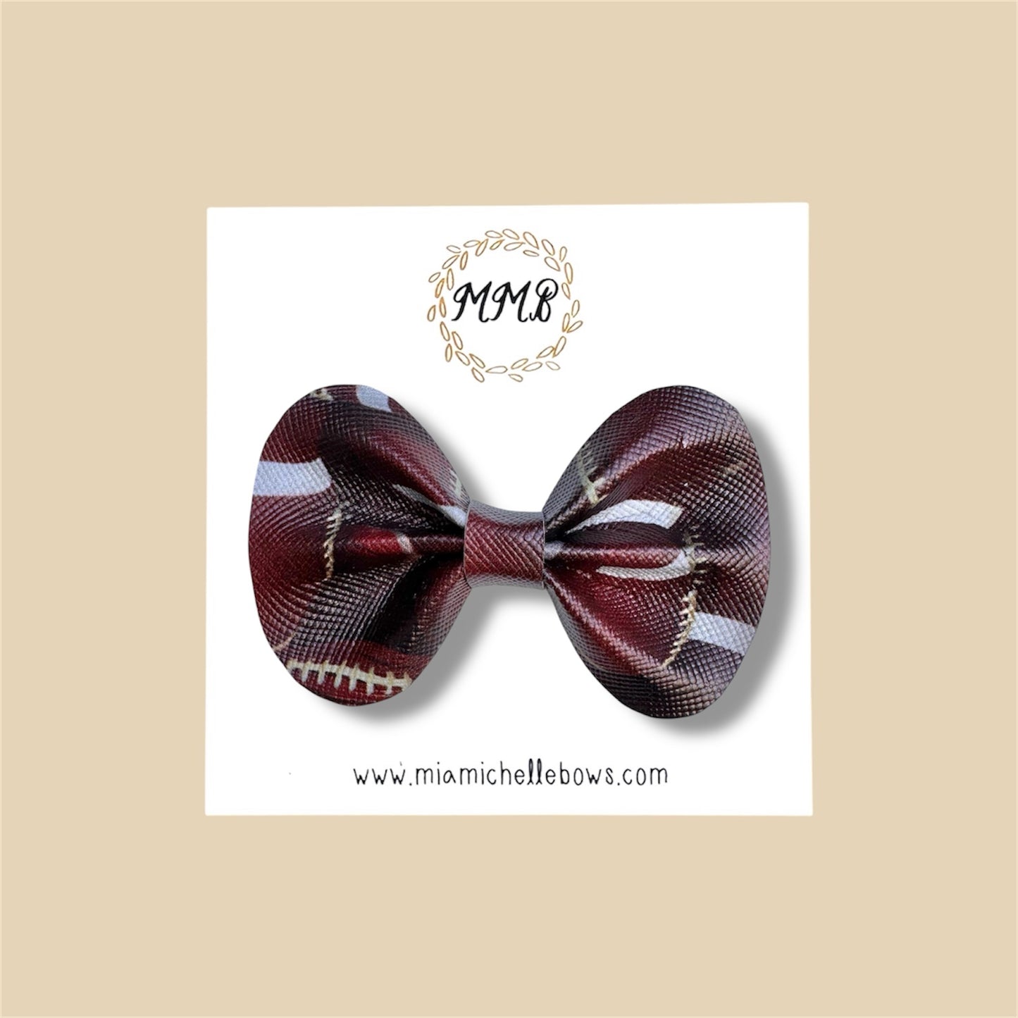 Football Vegan Leather Bow