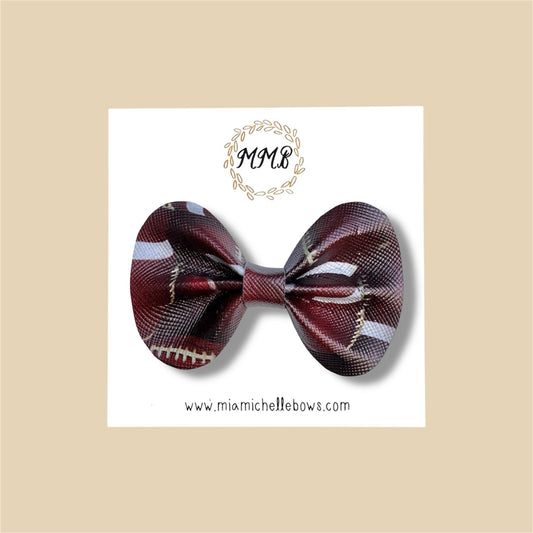 Football Vegan Leather Bow
