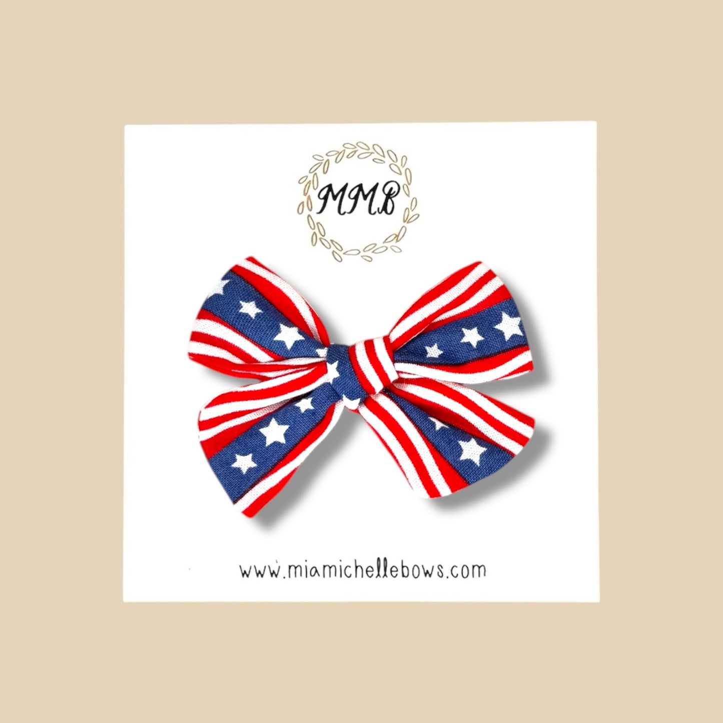 Hand-tied American Flag Bow