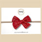 Hand Tied Red & Gold Plaid Bow