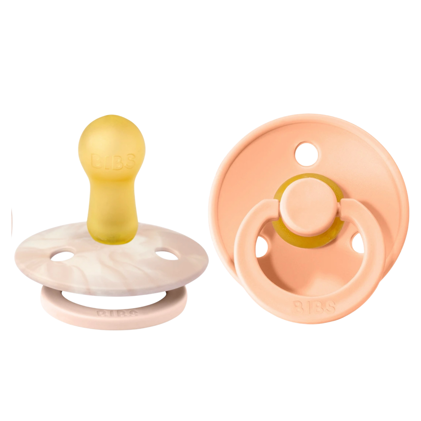 Bibs Colour Pacifier 2 Pack—Blush Tie Dye & Peach
