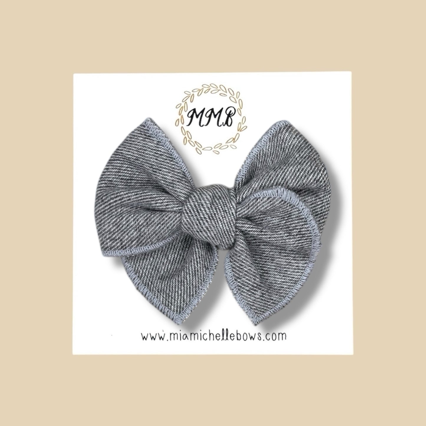 Gray Denim Fairytale Bow