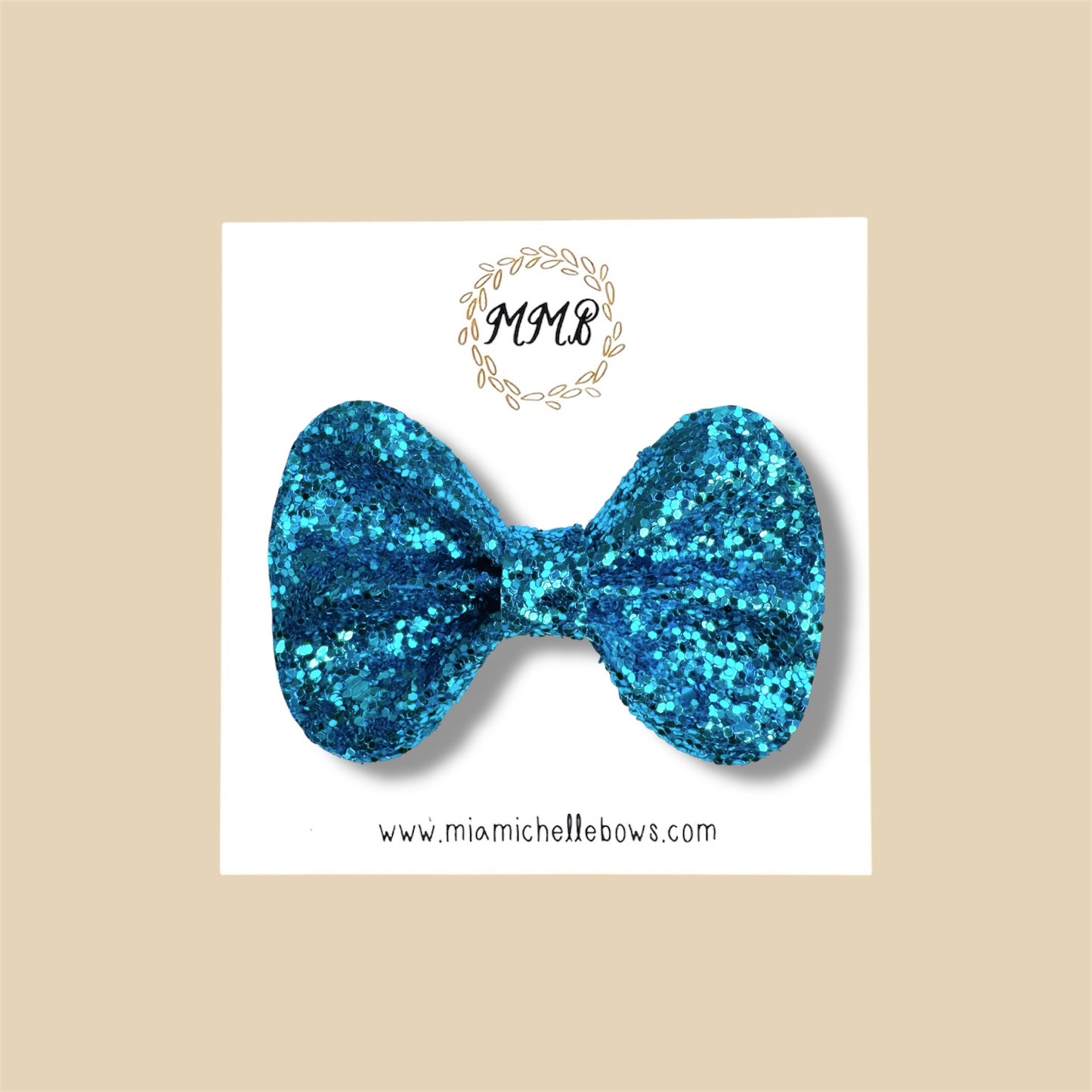 Teal Glitter Bow
