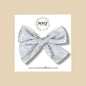 Hand-tied Silver Floral Bow