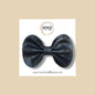 Vintage Black Shimmer Genuine Leather Bow