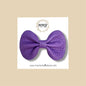 Purple Pebbled Genuine Leather Bow