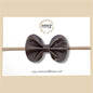 Dark Brown Genuine Leather Bow