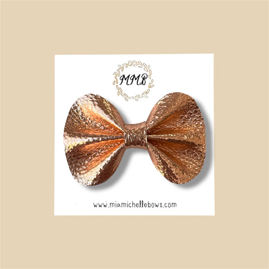 Rose Gold Vegan Leather Bow