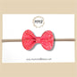 Neon Coral Glitter Bow